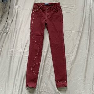 Some Burgundy Jeans